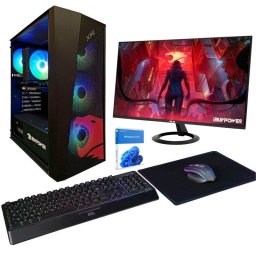 PC Sobremesa IBUYPOWER Pack Fighter Warcry X Lite AMD Ryzen 5 5500 16GB 1TB SSD RTX 5060 Windows 11 Monitor 24" Teclado Ratón Wi-Fi