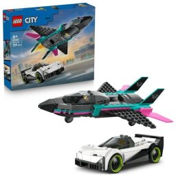 Set de construcción LEGO 60489 Jet vs. Coche con minifiguras y 259 piezas