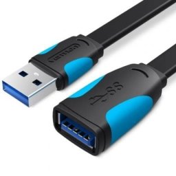 Cable USB 3.0 Alargador Vention VAS-A13-B150 1.5m Chapado en Oro 5Gbps Negro y Azul