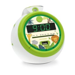 Despertador Metronic Jungle Proyector Reloj Infantil Doble Alarma FM USB Multicolor