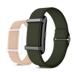 Ksix Vitalis Go Smartband, Autonomía 30 Días, Monitoreo Salud, Notificaciones, 5atm, 2 Correas Nylon, Verde Y Beige