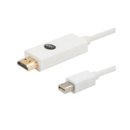 Cable de vídeo Savio CL-83 Mini DisplayPort a HDMI 1,8 m Blanco chapado en oro