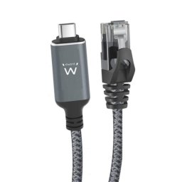 Cable Adaptador Ewent EC2004 USB-C 3.2 Gen1 a RJ45 CAT6 FTP 1Gbit/s 5m Trenzado Negro