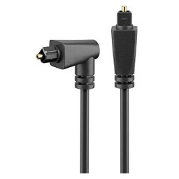 Goobay Cable de Audio Óptico Extremo Angulado Toslink Macho/Macho 1m Negro