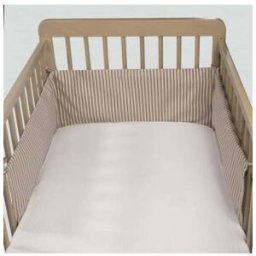 Protector Cuna 120x60cm Rayas Moka col. Praliné 1120800722 Walking Mum