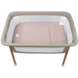 Set Vestidura minicuna edredón+ Bajera + Almohada Cuadro Vichy Moka