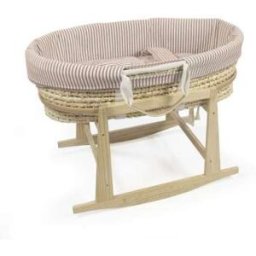 Vestiduras Moisés (funda + edredón + bajera + almohada) Rayas Moka c