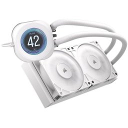Refrigeración Líquida Corsair Nautilus 240 RS LCD 240mm 2 Ventiladores IPS Blanco