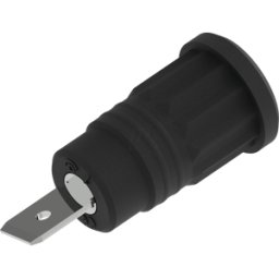 ELECTRO PJP PJP 3286-N - Conector hembra de seguridad, 4 mm, conector plano, negro