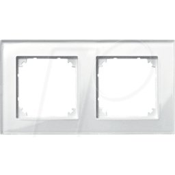 MERTEN EL MP 489219 - PLAN M, marco de cristal auténtico, doble, blanco brillante, ant