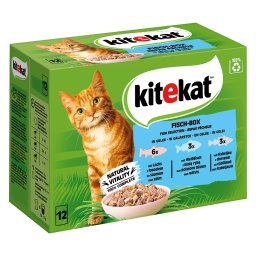 Kitekat en sobres 96 x 100 g - Pack Ahorro - Pescado en gelatina