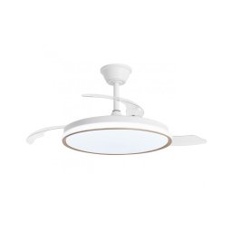 Lampara Ventilador de Techo Blanco Aro Madera Clara Dublin