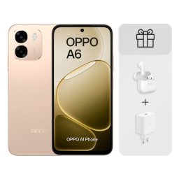 OPPO A6 4G 6GB 256GB 6.75" Aurora Gold Incluye Auriculares Buds 3 + Cargador 45W