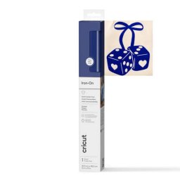 Vinilo de transferencia térmica Cricut Flocked Iron-On azul mate lavable 305 mm x 483 mm