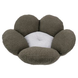 Cama Ferplast Fiore Bouclé de peluche, verde/ gris para mascotas - 64 x 21 cm (Diám x Al)