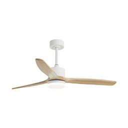 Ventilador Techo Lampara Blanco Madera Serie Madeira