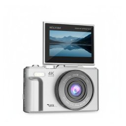 Cámara digital Prixton Xplorer DV900 4K 64MP Pantalla Flip WiFi Plata
