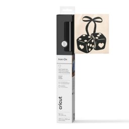 Vinilo de transferencia térmica Cricut Flocked Iron-On negro lavable brillante 305 mm x 483 mm