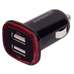 Sunstech DCU10BK Cargador de Coche Dual USB 2.1A