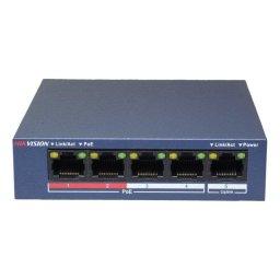 Switch Hikvision DS-3E0105P-E/M 5 Puertos PoE Fast Ethernet sin ventilador