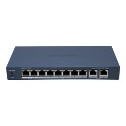 Switch gestionado Hikvision DS-3E1310HP-EI(B) 8x PoE 2x Uplink Fast Ethernet metálico