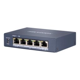 Switch Hikvision DS-3E0505HP-E 5 Puertos Gigabit PoE Carcasa Metálica Sin Ventilador