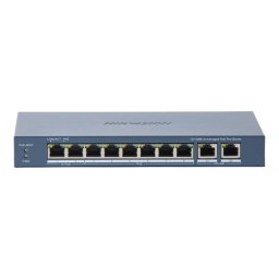 Switch de red Hikvision DS-3E0310HP-E(C) 8x PoE Fast Ethernet 2x Gigabit metálico
