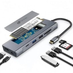 Docking Station Leotec LEDS07 USB-C 8 en 1 SSD M.2 HDMI 4K Aluminio