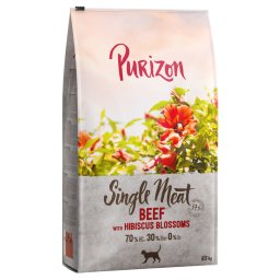 Purizon Single Meat 2 x 6,5 kg para gatos - Pack Ahorro - Ternera con flores de hibisco