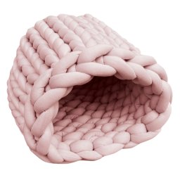Aumüller Cueva para gatos de punto grueso trenzado - rosado