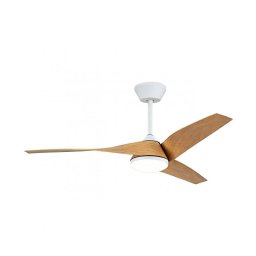 Ventilador Techo Luz Led de 132 Blanco Madera Serie Papua