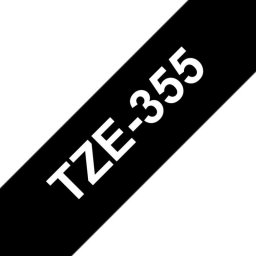 Cinta laminada TZe 24mm blanco sobre negro compatible con rotuladoras Brother, 8m resistente