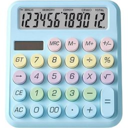 Calculadora Avizar TX-03704 12 dígitos Azul Macaron Solar y Pilas