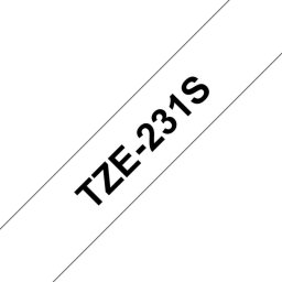 Cinta para impresora Brother TZE231S2 negro sobre blanco 12 mm laminada resistente