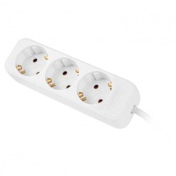 Regleta Lanberg PS0-03F-0150-W 3 Tomas Schuko Protección Infantil Cable 1,5 m