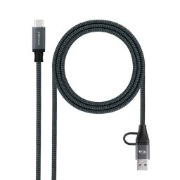 Cable USB Nanocable 10.01.4112-COMB USB 3.2 Gen2x2 20Gbps 2m 100W Gris/Negro