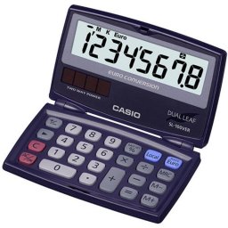 Calculadora Casio SL-100VER bolsillo 8 dígitos pantalla inclinada azul