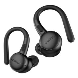 Auriculares Belkin SoundForm ActiveFit inalámbricos Bluetooth con Cancelación Activa de Ruido, micrófono y protección IP54, negros