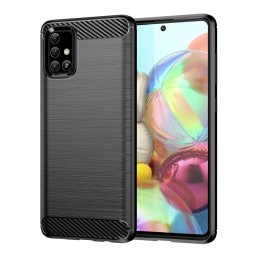 Max Power Digital Funda Fibra de Carbono para Móvil Samsung Galaxy A71 Antigolpes Silicona Negra
