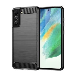 Max Power Digital Funda Fibra de Carbono para Móvil Samsung Galaxy S21 Fe Antigolpes Silicona Negra