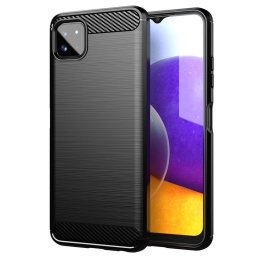 Max Power Digital Funda Fibra de Carbono para Samsung Galaxy A22 5G Antigolpes Silicona Negra