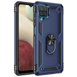 Max Power Digital Funda Magnética Carcasa con Anillo Giratorio Azul para Samsung Galaxy A12/M12