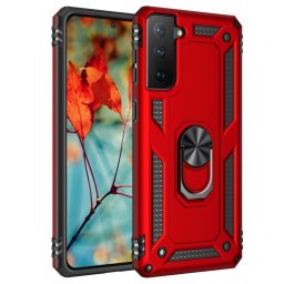 Max Power Digital Funda Magnética Carcasa con Anillo Giratorio Rojo para Samsung Galaxy S21 Fe 5G