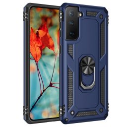Max Power Digital Funda Magnética Carcasa con Anillo Giratorio Azul para Samsung Galaxy S21 Fe 5G