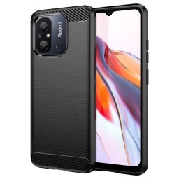 Max Power Digital Funda Fibra De Carbono Para Xiaomi Redmi 12c Antigolpes Silicona Negra