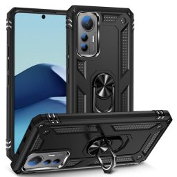 Max Power Digital Funda Magnética Para Xiaomi Mi 12 Lite Carcasa Con Anillo Giratorio Negro