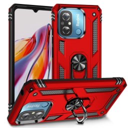 Max Power Digital Funda Magnética Para Xiaomi Redmi 12c Carcasa Con Anillo Giratorio Rojo