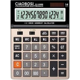 Calculadora Avizar DX-9989 14 dígitos Solar Teclas grandes Negro