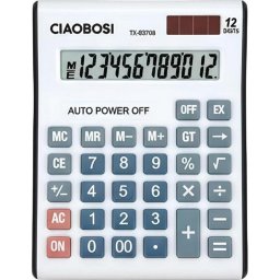 Calculadora Avizar TX-03708 12 dígitos blanca con apagado automático