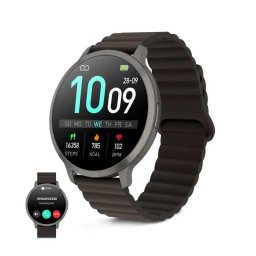 Ksix Core 3 Max Smartwatch, Amoled 1.73", Batería 7 Días, Ip68, Caja Aleación Zinc Gris, Correa Silicona Magnética Marrón Oscuro